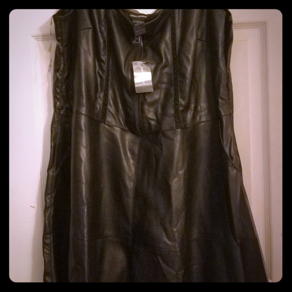Faux leather dress